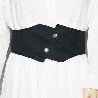 Asymmetrical Gather Waist Belt Black - One Size