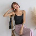 Spaghetti-strap Drape-back Top