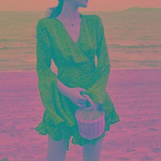 Long-sleeve Dotted Chiffon Romper