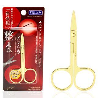 Stainless Steel Eyebrow Scissors Gold - One Size