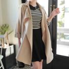 Open-front Wide-lapel Trench-coat