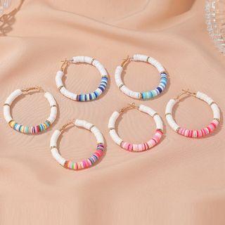 Ceramic Bead Hoop Earring