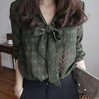 Printed V-neck Blouse
