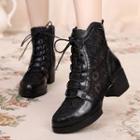 Genuine Leather High-top Dance Short Boots