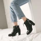 Chunky-heel Ankle Combat Boots