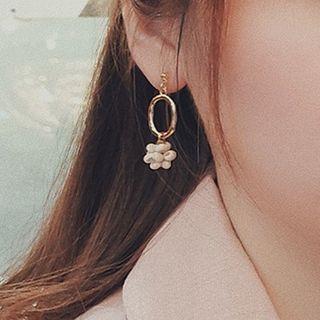 Bead Alloy Hoop Dangle Earring