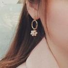 Bead Alloy Hoop Dangle Earring