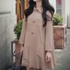 Stand-collar Hooded Trench Coat