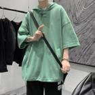 3/4-sleeve Waffle Hoodie