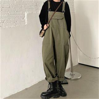 Long-sleeve Plain T-shirt / Sleeveless Jumper Pants