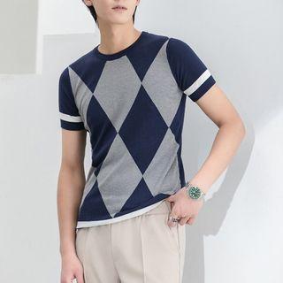 Diamond Pattern Short-sleeve T-shirt