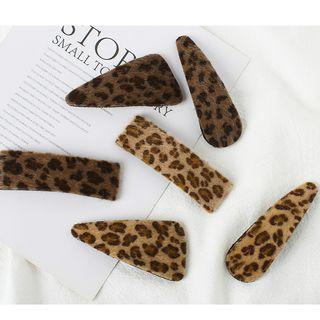 Furry Leopard Print Hair Clip