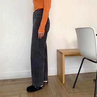 Corduroy Semi Wide-leg Pants