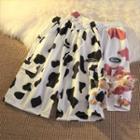 Cow Print Wide-leg Sweatshorts