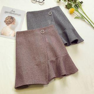 Mini A-line Ruffle Trim Skirt