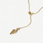Adjustable Leaf Chain Necklace Necklace - Leaf - Gold - One Size