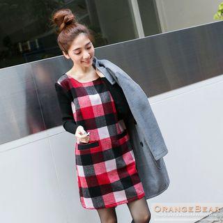 Bow-accent Plaid Dress