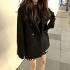 Double-breasted Coat / A-line Tweed Skirt