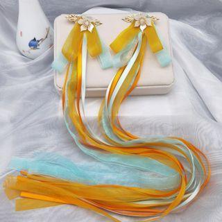 Retro Alloy Beaded Fringed Hair Clip 1 Pair - L92 - One Size