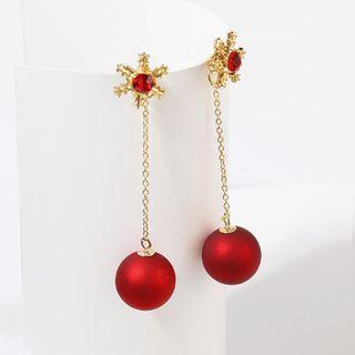 Red Pearl Tassel Drop Earring  - As Shown In Figure