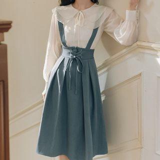 Set : Collared Top + Jumper Skirt