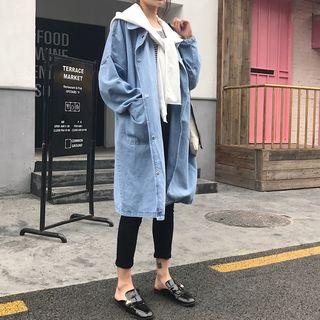 Collared Loose-fit Denim Blouse