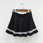 Striped A-line Skirt Black - One Size