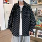 Long-sleeve Checkerboard Shirt Jacket