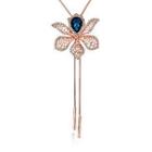 Crystal Filigree Flower Long Necklace