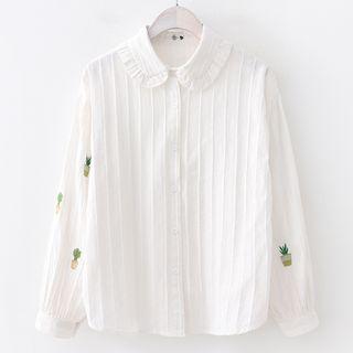 Striped Embroidery Shirt