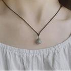 Embossed Sterling Silver Pendant Necklace / String Necklace