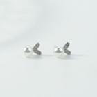 Rhinestone Heart Faux Pearl Earring 1 Pair - Love Heart - One Size
