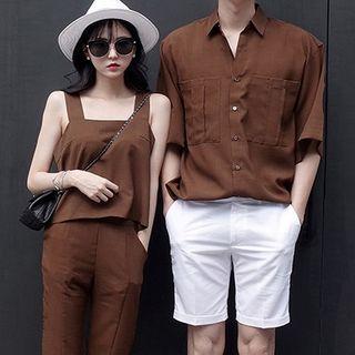 Couple Matching Shirt / Set: Strappy Top + Pants