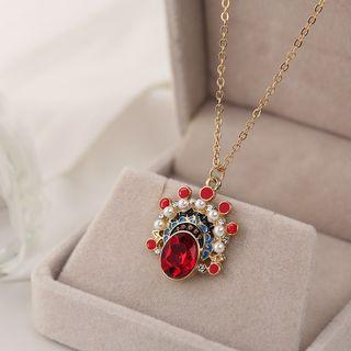 Faux Crystal Chinese Opera Pendant Necklace As Shown In Figure - One Size
