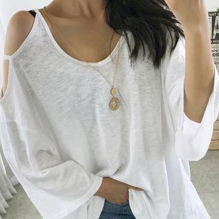 Cutaway-shoulder M Lange T-shirt