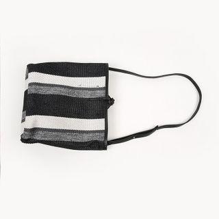 Beribboned Color-block Shoulder Bag