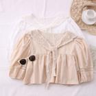 Inset-shawl Mock Two-piece Blouse