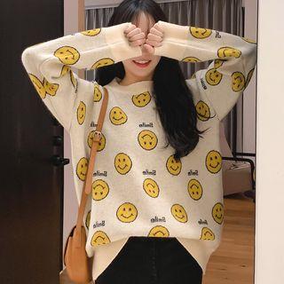 Smile Face Pattern Sweater