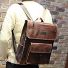 Flap Faux Leather Backpack