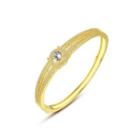 Fashion And Elegant Plated Gold Geometric Round Striped Bangle With Cubic Zirconia Golden - One Size
