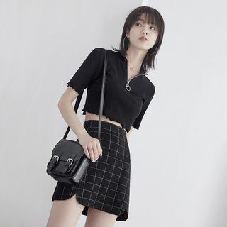 Hoop-accent Cropped T-shirt