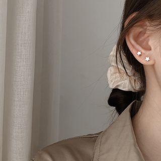 925 Sterling Silver Star Earring 1 Pair - 925 Silver - Stud Earring - As Shown In Figure - One Size