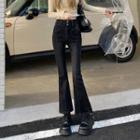 Mid-waist Heart-pocket Flared Jeans