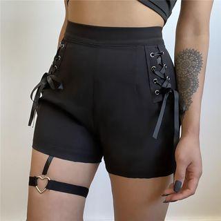 Lace-up Heart Ring Shorts