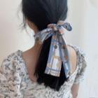 Printed Neck Scarf White & Blue - One Size