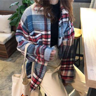 Color-block Check Loose-fit Jacket