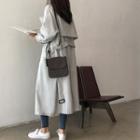 Double Breasted Long Trench Coat Gray - One Size
