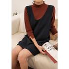 Mock-neck 3/4-sleeve Sweater