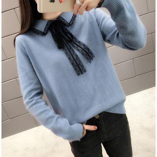 Lace Trim Collar Sweater