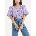 Puff-sleeve Two-way A-line Top